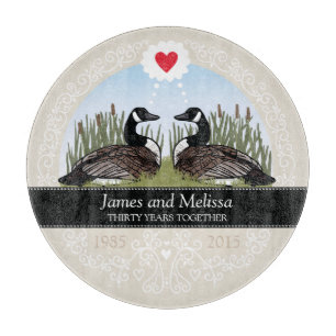Personalized 30th Wedding Anniversary, Geese Cutting Board