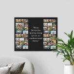 Personalized 32 Photo Collage Custom Quote Faux Canvas Print<br><div class="desc">Create your own custom quote canvas wall art. Features 32 of your favourite pictures and personalized text in vintage typewriter typography.</div>