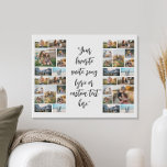 Personalized 32 Photo Collage Custom Quote Faux Canvas Print<br><div class="desc">Create your own custom quote canvas wall art. Features 32 of your favourite pictures and personalized text in modern calligraphy typography.</div>