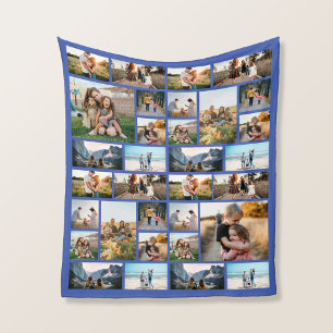 Personalized 32 Photo Collage Fleece Blanket