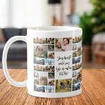 Personalized 34 Photo Collage Custom Quote Coffee Mug<br><div class="desc">Create your own custom quote photo collage mug. Features 34 of your favourite pictures and personalized text in modern calligraphy typography. Print is repeated on front and back.</div>