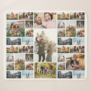 Personalized 35 Photo Collage Sherpa Blanket