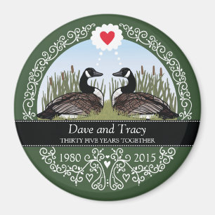 Personalized 35th Wedding Anniversary, Geese Magnet