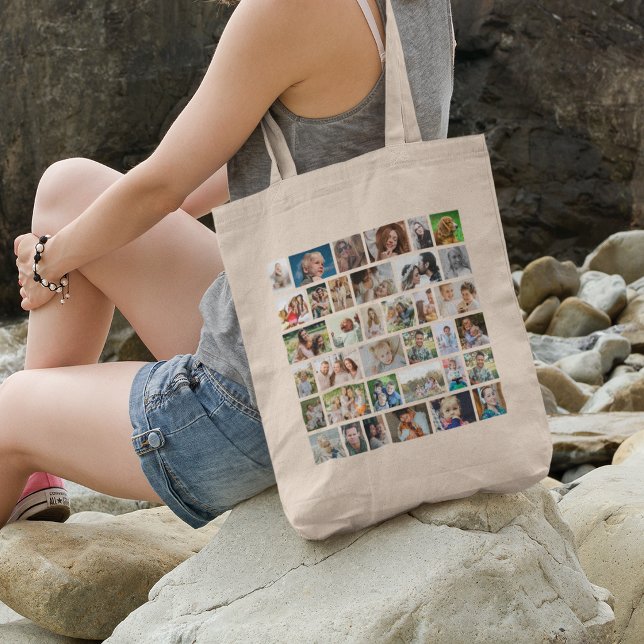 Personalized 36 Photo Collage Custom Tote Bag (Creator Uploaded)