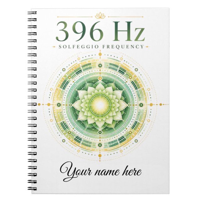 Personalized 396 Hz Solfeggio Frequency Notebook  (Front)