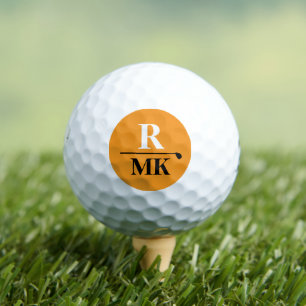 Personalized 3 initial letters orange colour golf balls