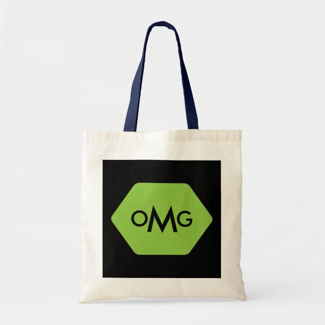 Personalized 3 letter monogram blue green bag (Front)