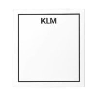 Personalized 3 Letter Monogram Notepad