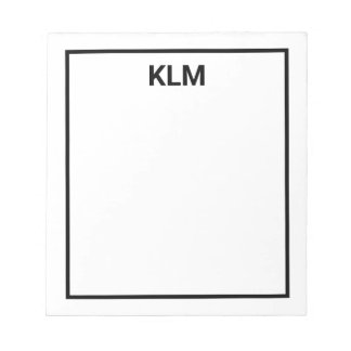 Personalized 3 Letter Monogram Notepad