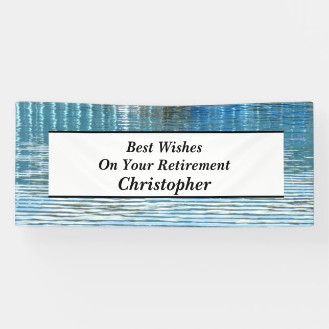 Personalized 3 Lines of Text Reflection Retirement Banner (Horizontal)