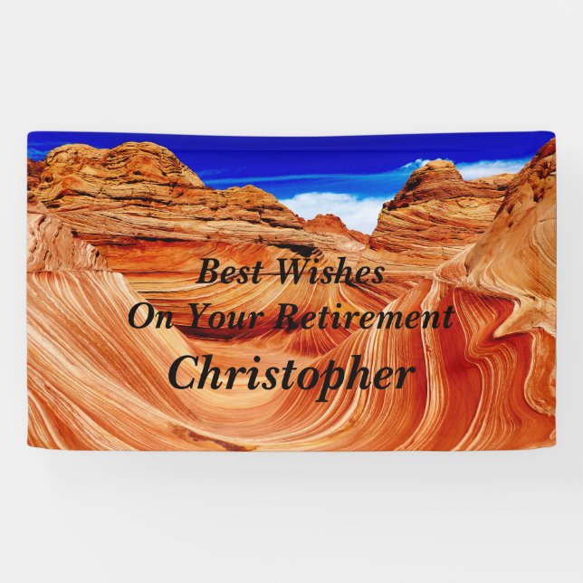 Personalized 3 Lines of Text The Wave Retirement Banner (Horizontal)