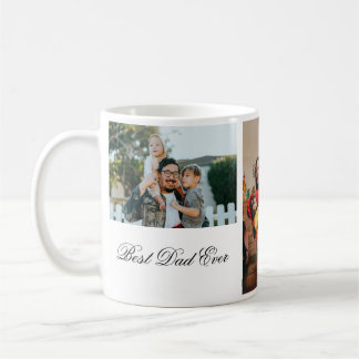Personalized 3 Photo And Text White Coffee Mug