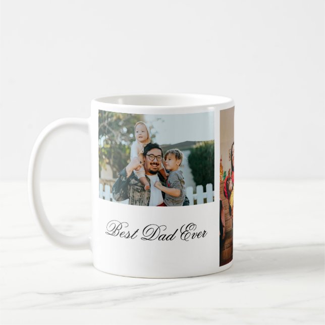 Personalized 3 Photo And Text White Coffee Mug (Left)
