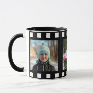 Personalized 3 Photo Black Film Roll Mug
