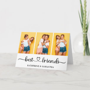 Personalized 3 Photo Collage Best Friends Forever Card