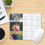 Personalized 3 Photo Collage Family 2024 Calendar Mouse Pad<br><div class="desc">Create your own custom, personalized, black and white 2024 full year 3 photo collage yearly calendar dust and stain resistant mousepad with non-slip back, for home and office. To customize, simply add three of your favourite family / kids / baby / pets / couple / wedding photos. While you add...</div>