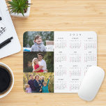 Personalized 3 Photo Collage Family 2025 Calendar Mouse Pad<br><div class="desc">Create your own custom, personalized, black and white 2025 full year 3 photo collage yearly calendar dust and stain resistant mousepad with non-slip back, for home and office. To customize, simply add three of your favourite family / kids / baby / pets / couple / wedding photos. While you add...</div>