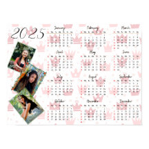 Personalized 3 Photo Collage Family 2025 Calendar