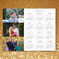Personalized 3 Photo Collage Family 2025 Calendar