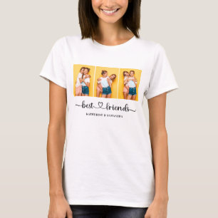 Personalized 3 Photo Collage Friends Basic Women's T-Shirt