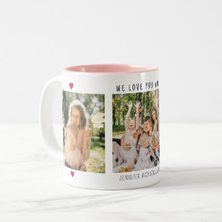Personalized 3-Photo Collage Gift For Mom  Two-Tone Coffee Mug