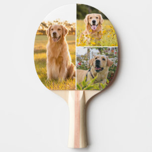 Personalized 3 Photo Collage Ping Pong Paddle