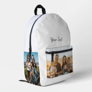 Personalized 3 Photo & Custom Text Template Printed Backpack