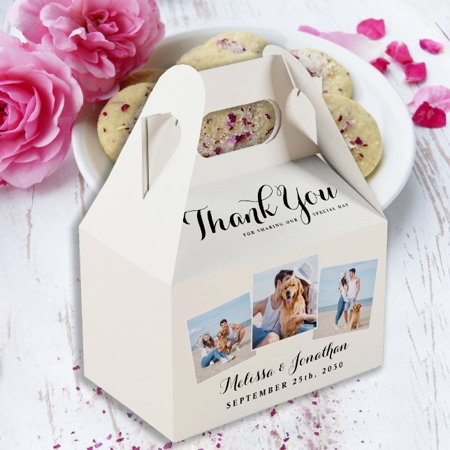 Personalized 3 Photo Newlywed Wedding Thank You Favor Box (Creator Uploaded)