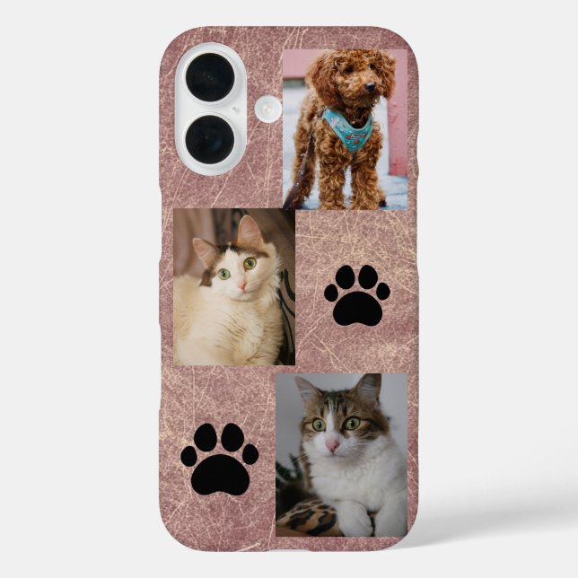 Personalized 3 Photo Phone Case Custom Collage (Back)