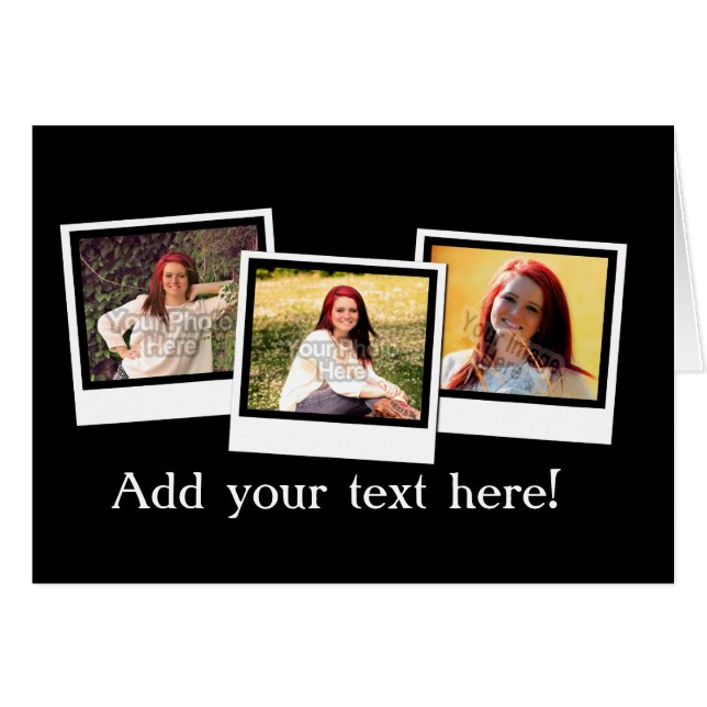 Personalized 3-Photo Snapshot Frames Custom Colour (Front Horizontal)