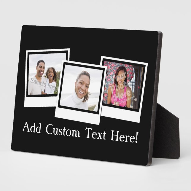 Personalized 3-Photo Snapshot Frames Custom Colour (Side)