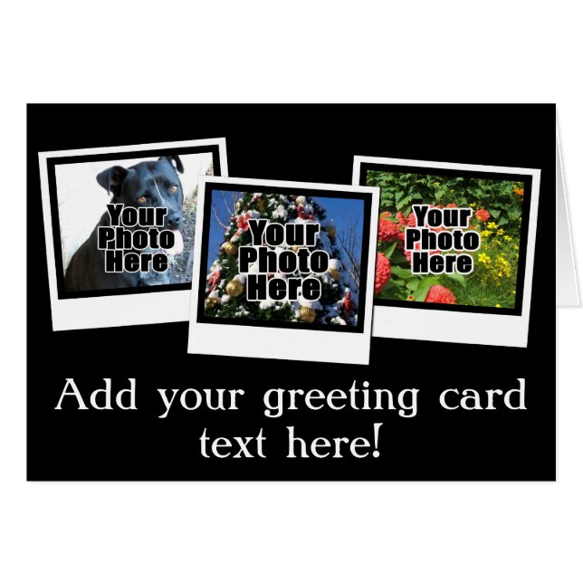 Personalized 3-Photo Snapshot Frames Custom Colour (Front Horizontal)