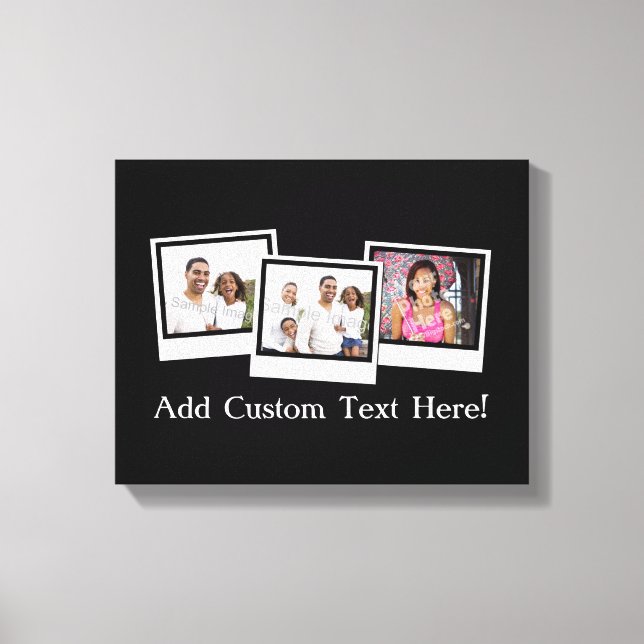 Personalized 3-Photo Snapshot Frames Custom Colour Canvas Print (Front)