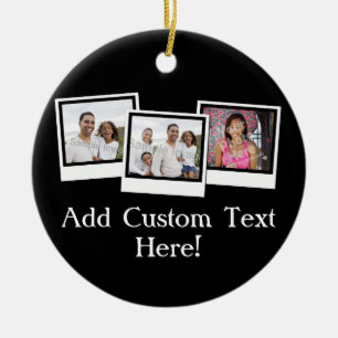 Personalized 3-Photo Snapshot Frames Custom Colour Ceramic Ornament
