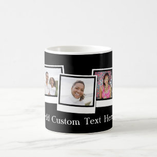Personalized 3-Photo Snapshot Frames Custom Colour Coffee Mug