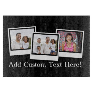 Personalized 3-Photo Snapshot Frames Custom Colour Cutting Board