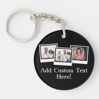 Personalized 3-Photo Snapshot Frames Custom Colour Keychain