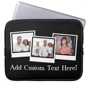 Personalized 3-Photo Snapshot Frames Custom Colour Laptop Sleeve