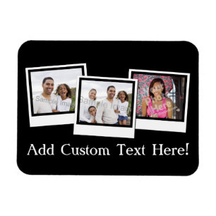 Personalized 3-Photo Snapshot Frames Custom Colour Magnet