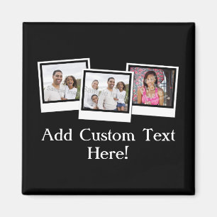 Personalized 3-Photo Snapshot Frames Custom Colour Magnet