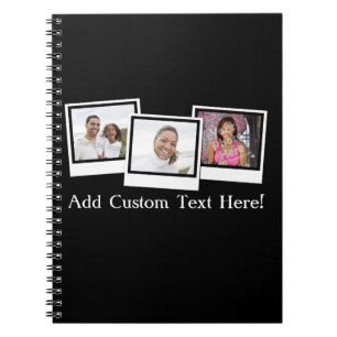 Personalized 3-Photo Snapshot Frames Custom Colour Notebook
