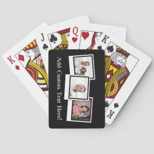Personalized 3-Photo Snapshot Frames Custom Colour Playing Cards