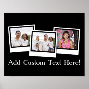 Personalized 3-Photo Snapshot Frames Custom Colour Poster