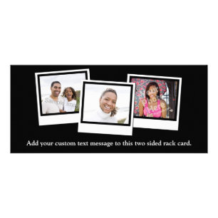 Personalized 3-Photo Snapshot Frames Custom Colour Rack Card