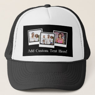 Personalized 3-Photo Snapshot Frames Custom Colour Trucker Hat