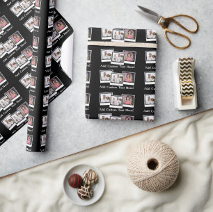 Personalized 3-Photo Snapshot Frames Custom Colour Wrapping Paper