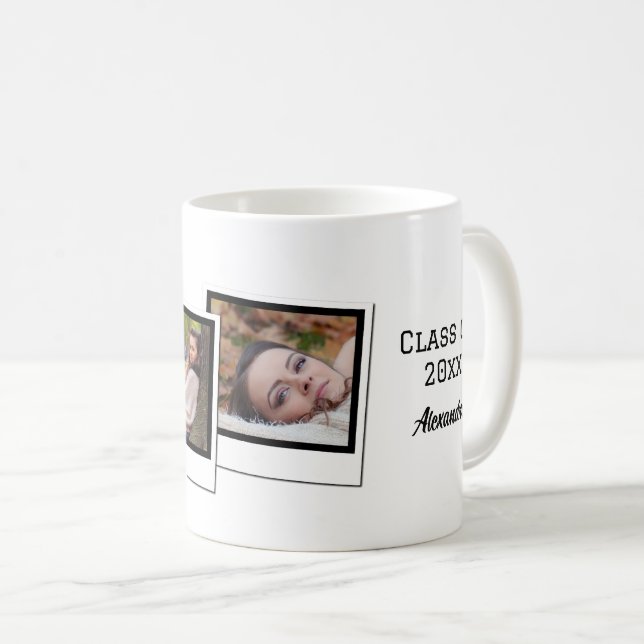 Personalized 3-Photo Snapshot Frames Graduation Coffee Mug (Front Right)