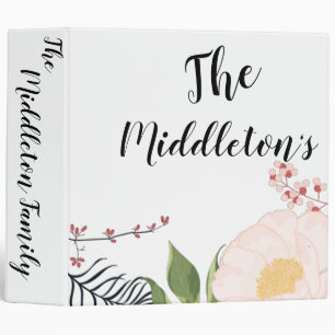 Personalized 3 Ring Scrapbook Baby Pink Cosmos on Binder