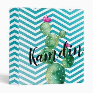 Personalized 3 Ring Scrapbook Boho Cacti Cactus Su Binder