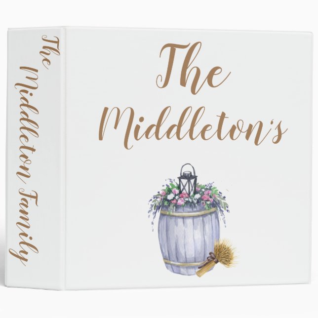 Personalized 3 Ring Scrapbook Summer Country Weddi Binder (Front/Spine)
